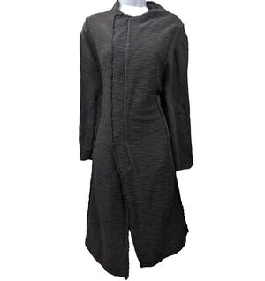 Tigha Duster Coat Womens Medium Lagenlook Whimsigoth Cotton Artsy Dark Grunge